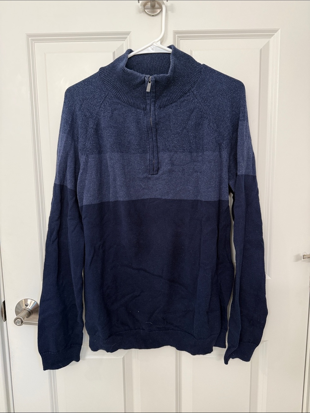 Calvin Klein Men's Two-Tone Navy Zip-Up Sweater